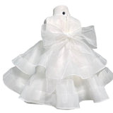 Abito Elegante Battesimale Smanicato In Organza Neonata MIMILU' 1376