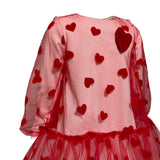 Abito Elegante Manica Lunga In Felpa E Tulle Con Cuori In Velluto Bambina DAGA 9521