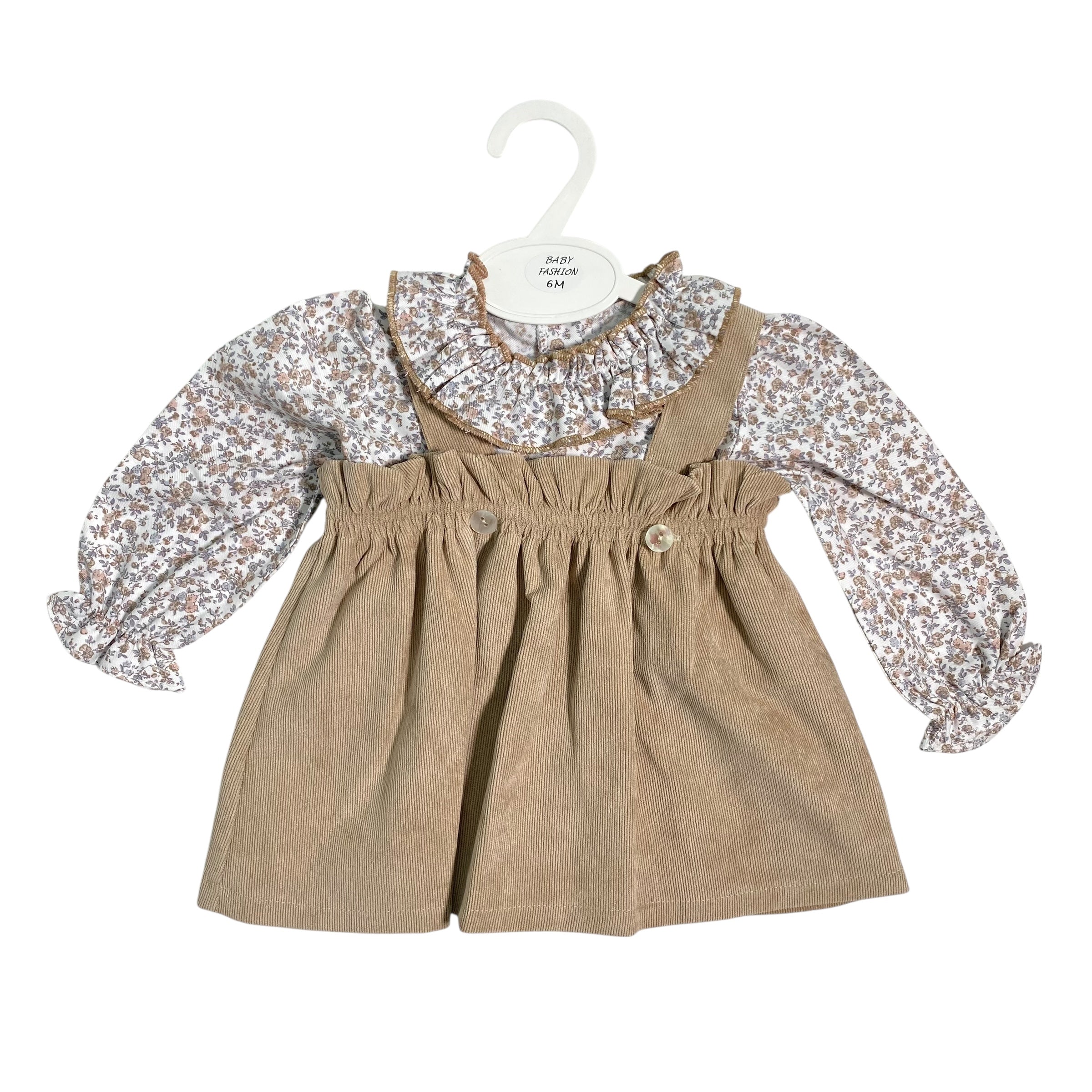 Abito Con Salopette In Velluto E Camicia Neonata BABY FASHION 538.4