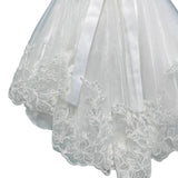 Abito Smanicato Elegante Battesimale In Pizzo Neonata ISABEL B12