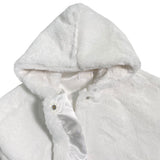 Eleganter Umhang mit Kapuze aus Kunstfell und Satinschleife für Babys ISABEL F593