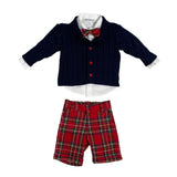 Completo Elegante 4 Pezzi Scozzese Neonato LA SARTORIA DEI PICCOLI L403