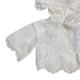 Mantella Elegante In Pizzo Con Cappuccio Neonata ISABEL A205