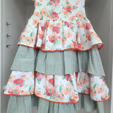 Floral Printed Cotton Sleeveless Dress Little Girl DEL SUR 0559