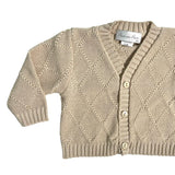 Cardigan In Filo Di Cotone Con Trama Rombi Neonato PONTO POR PONTO 860
