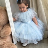 Abito Smanicato In Tulle Plissettato Bambina PETIT POSH 007VE
