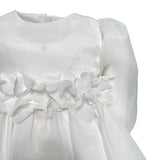 Abito Elelgante Manica Lunga Effetto Seta Panna Neonata NINNAOH I23533AB