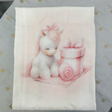 Mussola In Cotone Con Stampa Cavalluccio Neonato/a FIRST BABY MUSLIN3
