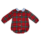 Pagliaccetto Manica Lunga In Caldo Cotone Scozzese Neonato YOEDU 1900