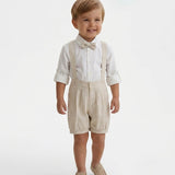 Completo Elegante 3 Pezzi In Cotone E Lino Neonato BUFI M0038A