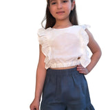 Shorts Con Ruches In Tessuto Naturale Neonata  COCOTE 41093