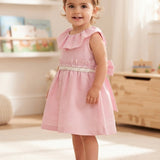 Abito Smanicato In Lino Neonata LA SARTORIA DEI PICCOLI L027