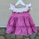 Abito Smanicato In Pizzo San Gallo Neonata VALENTINA BEBES NUBE 39
