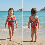 Costume Intero Con Volant Rosso Con Stampa Bambina MAYORAL 3745