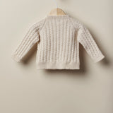 Strickjacke aus Wolle und Kaschmir mit Zöpfen für Baby-Jungen WEDOBLE I2307308A
