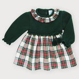 Abito Combinato Tricot E Caldo Cotone Scozzese Neonata SARDON VE348