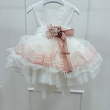 Abito Elegante Smanicato In Tulle E Pizzo Neonata MIMILU' 1746