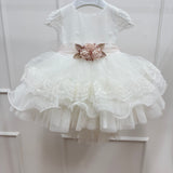 Abito Elegante Mezza Manica In Tulle E Pizzo Neonata MIMILU' 1748