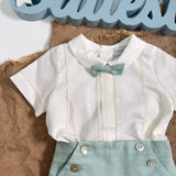 Completo Corto Elegante In Lino Con Bermuda Neonato PONTO POR PONTO 6503