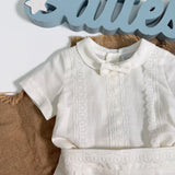 Completo Corto Elegante In Lino Con Bermuda Neonato PONTO POR PONTO 6498