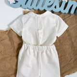 Completo Corto Elegante In Lino Con Bermuda Neonato PONTO POR PONTO 6498