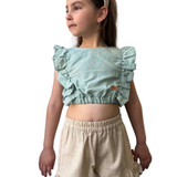 Shorts Con Ruches In Tessuto Naturale Neonata  COCOTE 41093