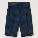Set Panciotto , Bermuda e la Camicia in Cotone Pied de Poule Blu Neonato MANUELL & FRANK MF5118I