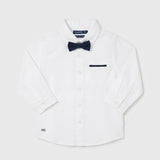 Set Panciotto , Bermuda e la Camicia in Cotone Pied de Poule Blu Neonato MANUELL & FRANK MF5118I