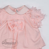 Pagliaccetto Corto In Cotone Con Petali Neonata LA SARTORIA DEI PICCOLI LP1002