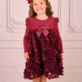 Abito Manica Lunga Con Fiori 3D Bambina ANGEL'S FACE LIVELY