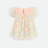 Abito Mezza Manica In Tulle Con Fiori 3D Neonata ANGEL'S FACE MARLOWE
