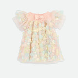 Abito Mezza Manica In Tulle Con Fiori 3D Neonata ANGEL'S FACE MARLOWE