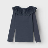 Maglia In Caldo Cotone Millerighe Con Pizzo Bambina NAME IT 13221616