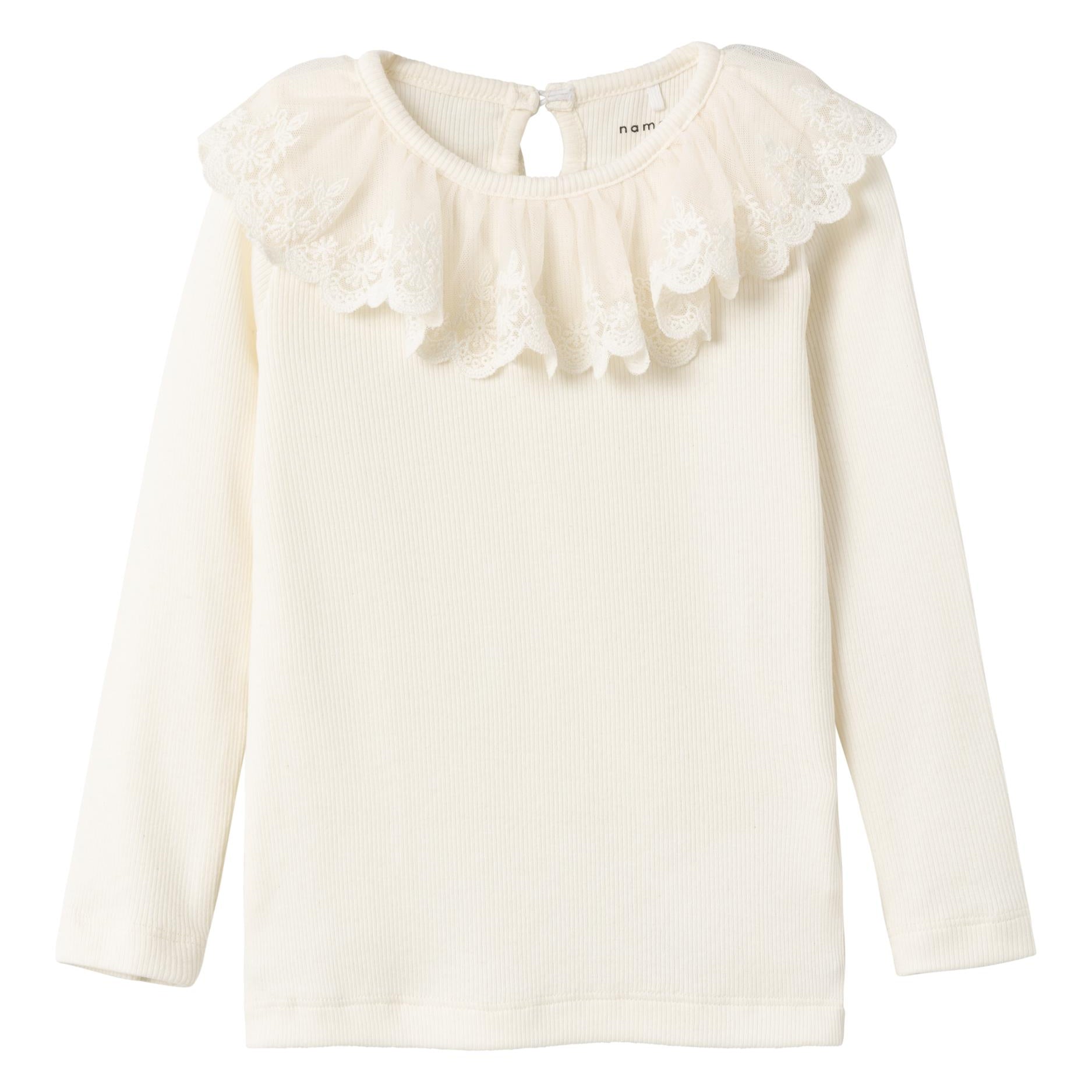 Maglia In Caldo Cotone Millerighe Con Pizzo Bambina NAME IT 13221616