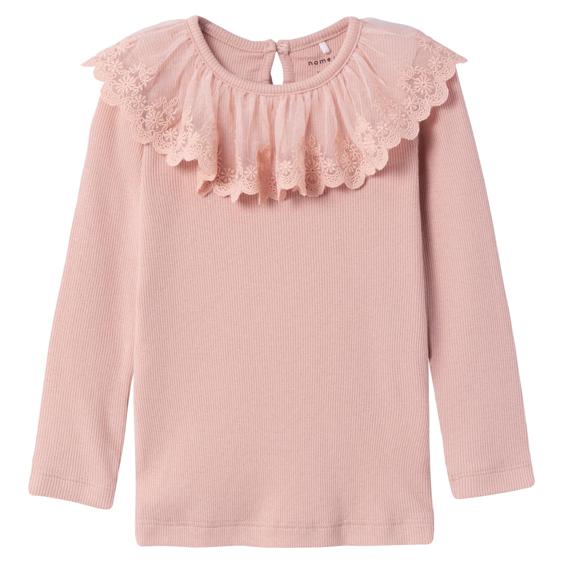 Maglia In Caldo Cotone Millerighe Con Pizzo Bambina NAME IT 13221616