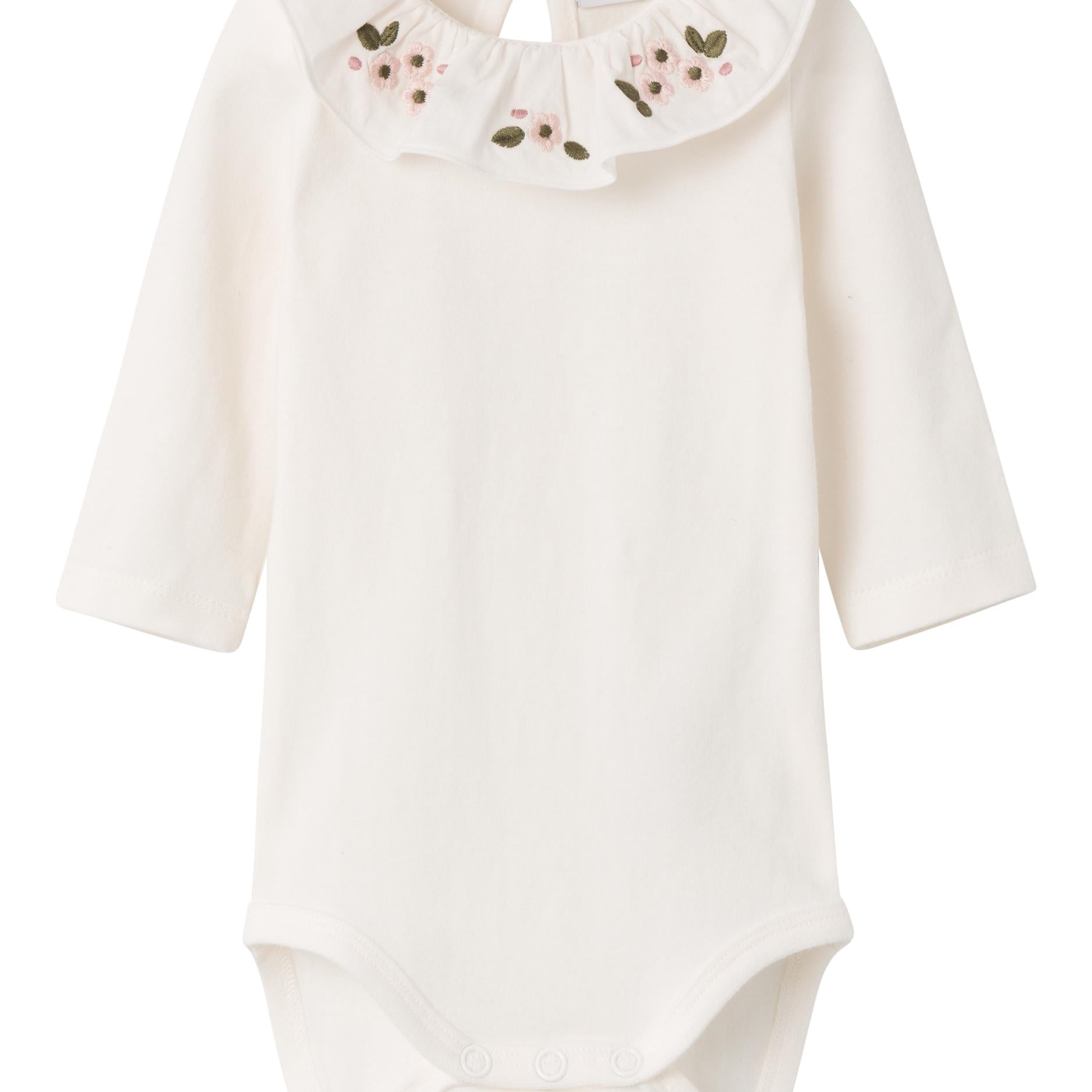 Body In Cotone Manica Lunga Con Collo Ricamato Neonata NAME IT 13225376