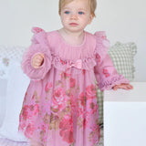 Abito Manica Lunga In Tulle Stampato Neonata ANGEL'S FACE NADIYA.BABY