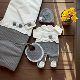 Set In Caldo Cotone Neonata Grigio Ninnaoh