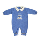 Tutina Intera In Lana 100% Con Orsetto Bluette Neonato BIMBALO' 6783