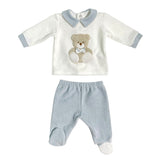 Tutina Spezzata In Ciniglia Con Orso Neonato TETO E TATTA CL8230