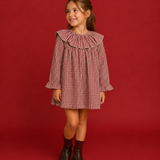 Abito Svasato in Vichy In Caldo Cotone Bambina DEL SUR 5186