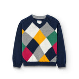 Warmer Rautenpullover aus Baumwolle für Jungen BOBOLI 717296