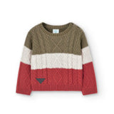 Warmer Baumwollpullover mit Zöpfen für Jungen BOBOLI 337036