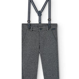 Lange Hose aus warmer Stretch-Baumwolle mit Hosenträgern für Jungen BOBOLI 717050