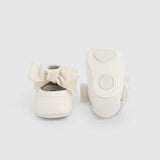 Scarpe Culla Ballerina con fiocco in velluto Neonata Panna Mayoral 9158