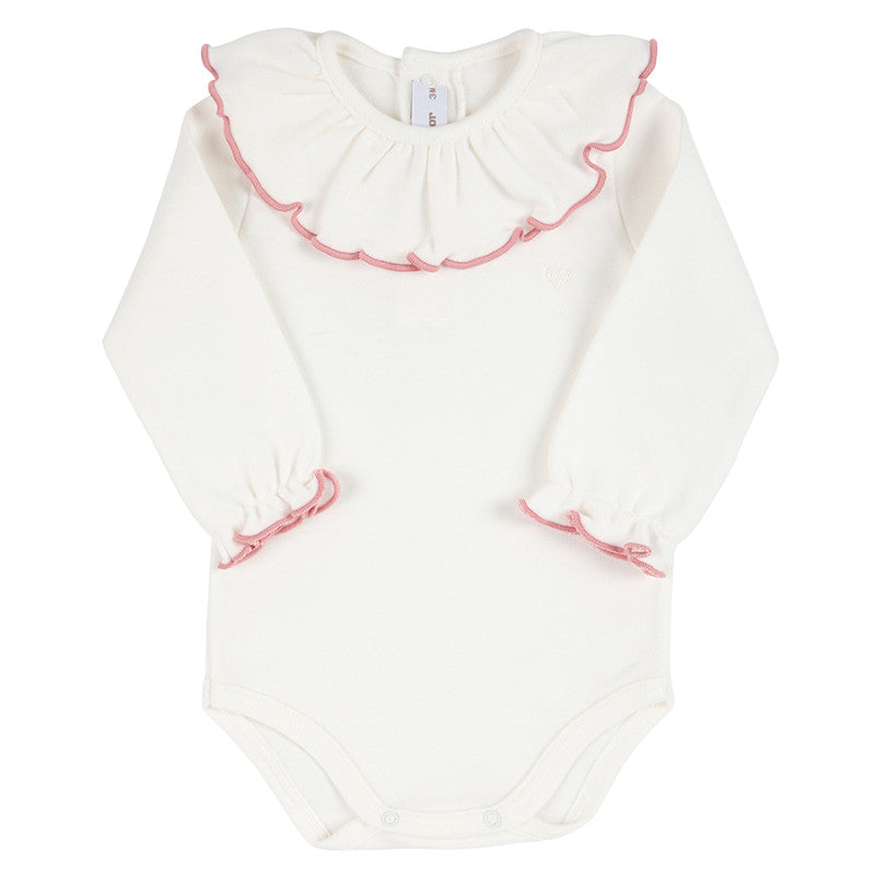 Body In Caldo Cotone Con Collo Rouche Neonata CONDOR 54448
