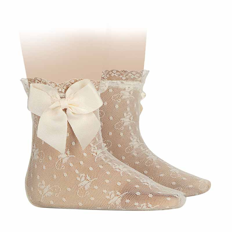 Short Elegant Micro Fiber Socks With Bow Child CONDOR 501