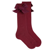 Calze Lunghe a coste con Fiocco in Caldo Cotone Millerighe Neonata CONDOR 2486