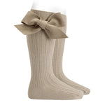 Calze Lunghe a coste con Fiocco in Caldo Cotone Millerighe Neonata CONDOR 2486