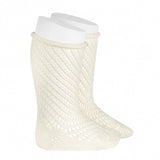 Calze Lunghe In Cotone Perle' A Rete Traforata Neonato/a CONDOR 2508